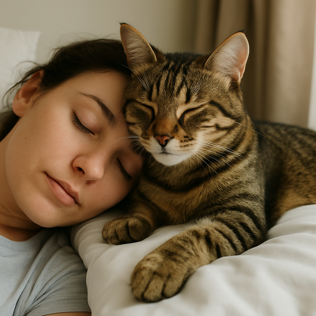 Dlaczego kot śpi przy głowie? Sprawdź, co oznacza takie zachowanie kota