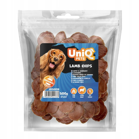 UNIQ PETS CHIPSY Z JAGNIĘCINY MIĘSNY PRZYSMAK DLA PSA 500g
