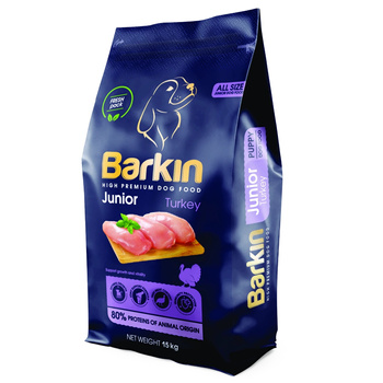 BARKIN JUNIOR PEŁNOPORCJOWA SUCHA KARMA DLA SZCZENIĄT INDYK 15kg