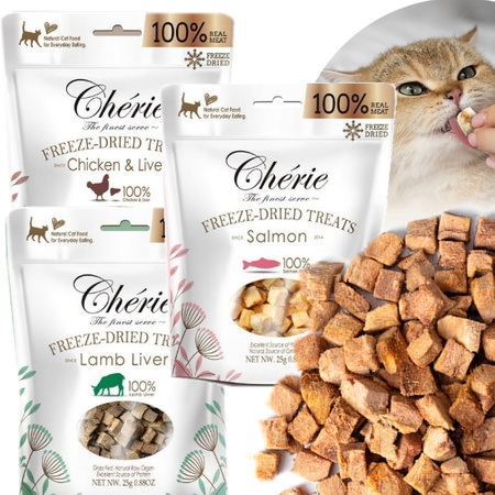 PETTRIC CHERIE FREEZE DRIED PRZYSMAK SMAKOŁYK DLA KOTA MIX SMAKÓW 3x30g