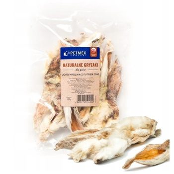 PETMEX NATURALNY PRZYSMAK GRYZAK DLA PSA UCHO KRÓLIKA Z FUTREM 100g