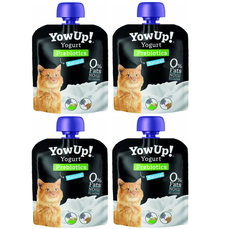 PRZYSMAK DLA KOTA JOGURT NATURALNY BEZ LAKTOZY TŁUSZCZU I CUKRU PREBIOTYKI YOW UP! 4x85g