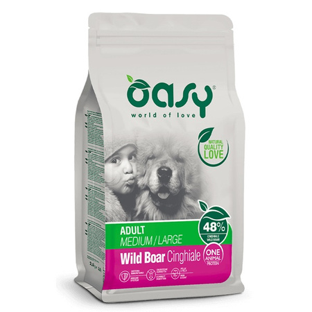 OASY KARMA SUCHA DLA PSÓW MEDIUM LARGE WILD BOAR MONOBIAŁKOWA DZIK 12kg