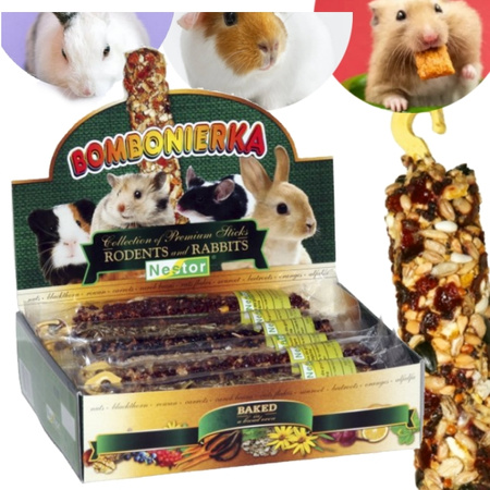 NESTOR BOMBONIERKA 12x KOLBA PROFESSIONAL DLA GRYZONI I KRÓLIKÓW MIX SMAKÓW 690g