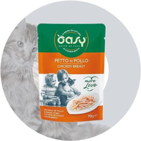 OASY MORE LOVE MOKRA KARMA DLA KOTA PIERŚ Z KURCZAKA SASZETKA 70g
