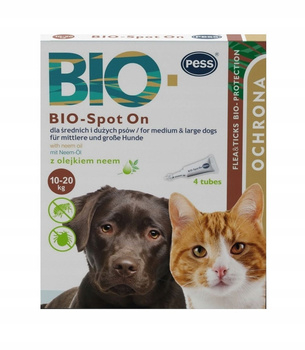 PESS BIO SPOT ON KROPLE PSA 10-20kg NA PCHŁY KLESZCZE