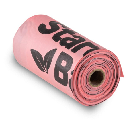 StarchBag WORKI NA ODCHODY PSA PSIE KUPY BIODEGRADOWALNE RÓŻOWE 21x32cm 120szt 8x15szt