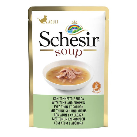 SCHESIR SOUP MOKRA KARMA DLA KOTÓW ZUPA KOTA MIX SMAKÓW SASZETKA 12x85g