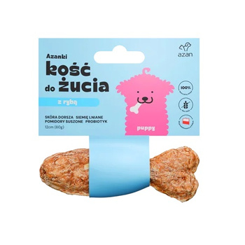 AZANKI PUPPY PRZYSMAK DLA SZCZENIĄT KOŚĆ DO ŻUCIA SKÓRA DORSZA PROBIOTYKI 12cm