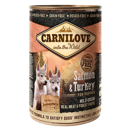 CARNILOVE WILD MEAT PUPPIES MOKRA KARMA DLA SZCZENIĄT ŁOSOŚ I INDYK 400g