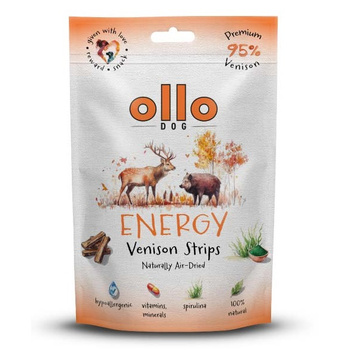 PRZYSMAKI DLA PSA MIĘKKIE  OLLO ENERGY VENISON STRIPS DZICZYZNA 80g
