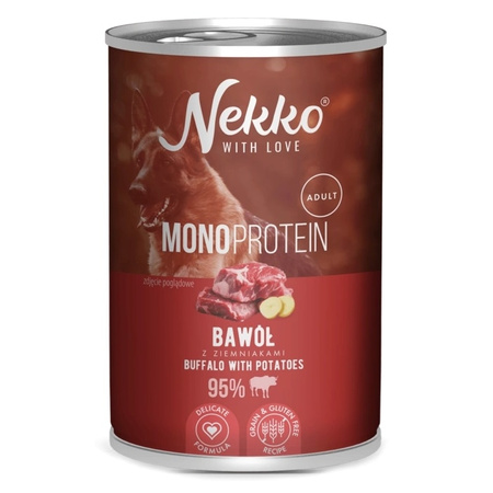 NEKKO MONOPROTEIN ADULT MOKRA KARMA DLA PSA BAWÓŁ Z ZIEMNIAKAMI 400g