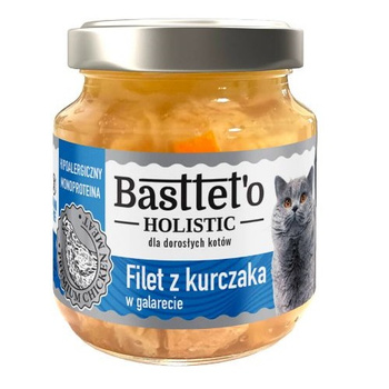 BASTTETO HOLISTIC MONOPROTEINOWA KARMA DLA KOTA FILET Z KURCZAKA W GALARECIE 130g