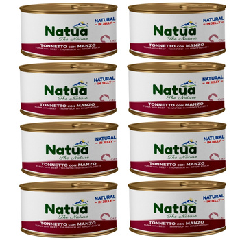 NATUA NATURAL MOKRA KARMA DLA KOTÓW TUŃCZYK Z WOŁOWINĄ W GALARETCE PUSZKA KOTA 8x85g