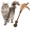 MAGIC CAT NATURALNA ZABAWKA WĘDKA Z PIÓRKAMI MATATABI DLA KOTA KOTÓW 23cm