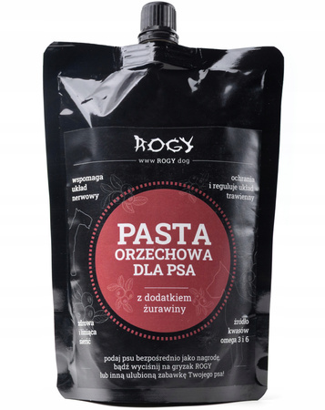 ROGY PASTA ORZECHOWA Z ŻURAWINĄ PRZYSMAK DLA PSA 300g