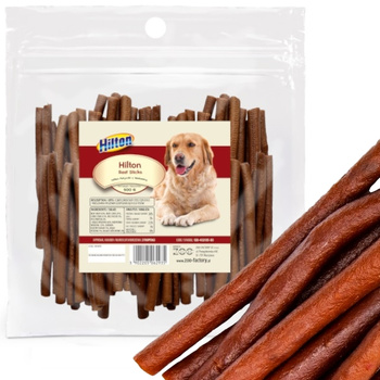 PRZYSMAK DLA PSA PATYCZKI Z WOŁOWINY MIĘKKIE SMAKOŁYKI PSÓW HILTON 500g