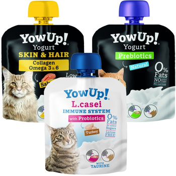PRZYSMAK DLA KOTA JOGURT MIX SMAKÓW BEZ LAKTOZY TŁUSZCZU I CUKRU YOW UP! 3x85g