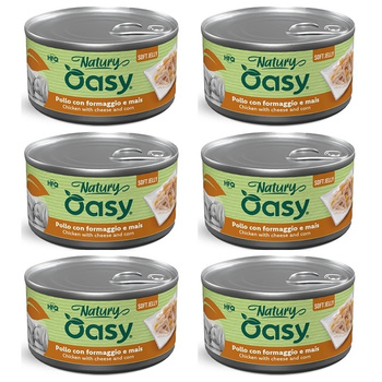 MOKRA KARMA DLA PSA OASY NATURY SOFT JELLY KURCZAK SER KUKURYDZA 6x150g