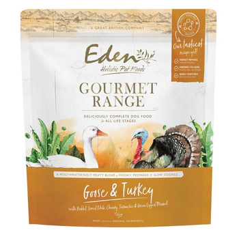 EDEN GOURMET KARMA SUCHA PEŁNOPORCJOWA DLA SZCZENIĄT PSÓW DOROSŁYCH SENIORÓW GĘŚ I INDYK 2kg