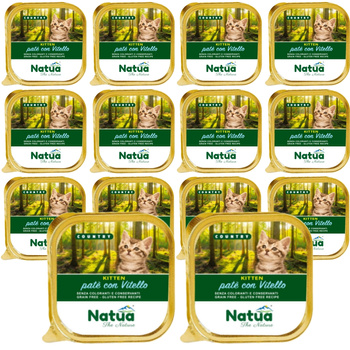 NATUA COUNTRY KITTEN VEAL MOKRA KARMA DLA KOCIĄT PASZTET Z CIELĘCINĄ TACKA KOTA 14x100g