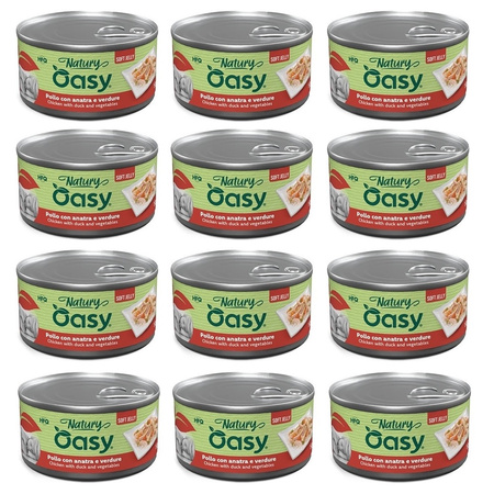 MOKRA KARMA DLA PSA OASY NATURY SOFT JELLY KURCZAK WARZYWA KACZKA 12x150g
