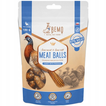 BEMO MEAT BALLS TURKEY WITH PHEASANT PRZYSMAK DLA PSA INDYK BAŻANT 180g