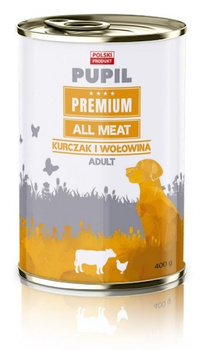 PUPIL PREMIUM KARMA DLA PSA KURCZAK WOŁOWINA 400g