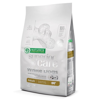 NATURE'S PROTECTION WHITE SMALL KARMA DLA PSA BIAŁA SIERŚĆ MAŁE RASY JAGNIĘCINA 4kg