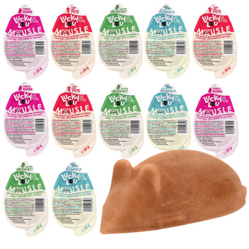 LUCKY LOU MAUSLE PASZTET PRZYSMAK MONOPROTEINOWY DLA KOTA MIX SMAKÓW 12x28g