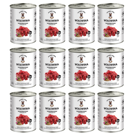 KUCHNIA SZEFA MOKRA KARMA DLA PSA MONOPROTEINOWA WOŁOWINA 12x400g