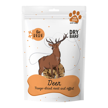 PAKA ZWIERZAKA PRZYSMAK SMAKOŁYK DLA PSA LIO PEPE DEER MIĘSO JELENIA 60g