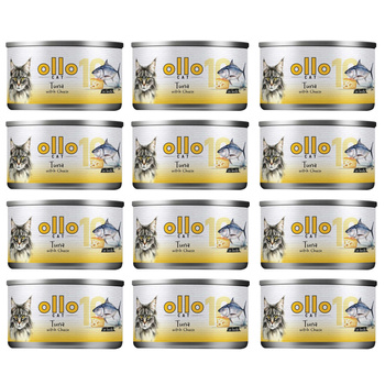 OLLO nr10 MOKRA KARMA W PUSZCE DLA KOTA KOCIĄT NATURALNA TUŃCZYK Z SEREM 12x70g