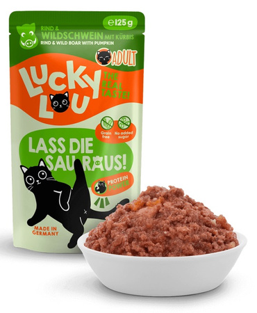 LUCKY LOU LIFESTAGE MOKRA KARMA DLA KOTA POKARM WOŁOWINA DZIK 8x125g