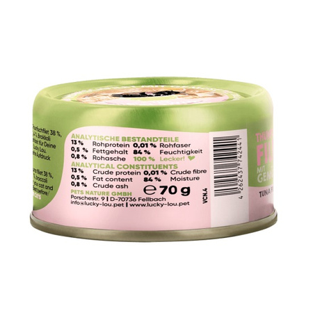 LUCKY LOU EXTRAFOOD KARMA DLA KOTA TUŃCZYK WARZYWA W BULIONIE 10x70g