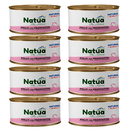 KARMA MOKRA W PUSZCE DLA KOTA NATURALNA NATUA KURCZAK Z SZYNKĄ W GALARETCE 8x85g