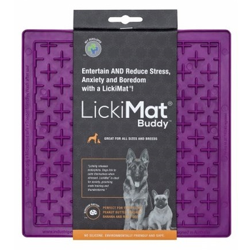 MATA TACKA DO LIZANIA DLA PSA KOTA ANTYSTRESOWA SPOWALNIAJĄCA JEDZENIE LICKIMAT CLASSIC BUDDY FIOLETOWA 20x20cm