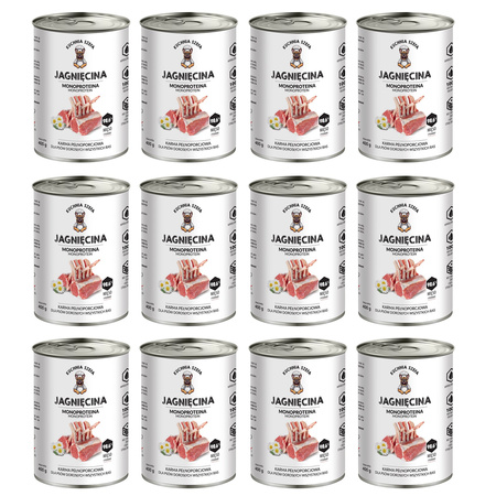 KUCHNIA SZEFA MOKRA KARMA DLA PSA MONOPROTEINOWA JAGNIĘCINA 12x400g