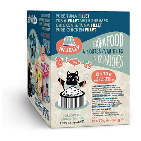 LUCKY LOU EXTRAFOOD KARMA DLA KOTA PRZYSMAK POLEWA MIX SMAKÓW W GALARECIE 12x70g