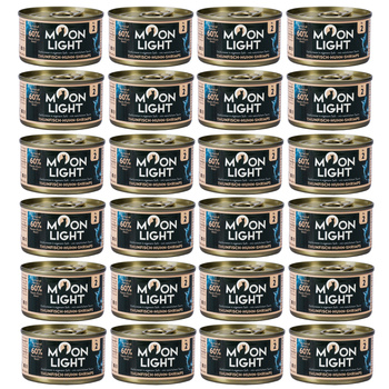 MOONLIGHT DINNER Nr2 MOKRA KARMA W PUSZCE DLA KOTA TUŃCZYK KURCZAK KREWETKI 24x80g