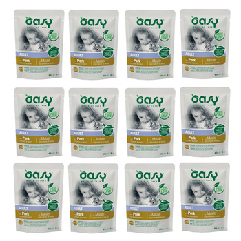 OASY CHUNKS IN GRAVY MOKRA KARMA DLA KOTA WIEPRZOWINA W SOSIE SASZETKA 12x85g