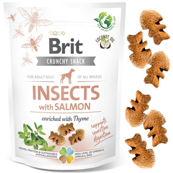 BRIT CARE DOG CRUNCHY CRACKER INSECT & SALMON PRZYSMAK DLA PSA 200g