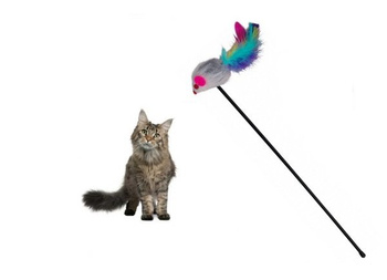 ZABAWKA DLA KOTA WĘDKA Z MYSZKĄ PATYK 50cm