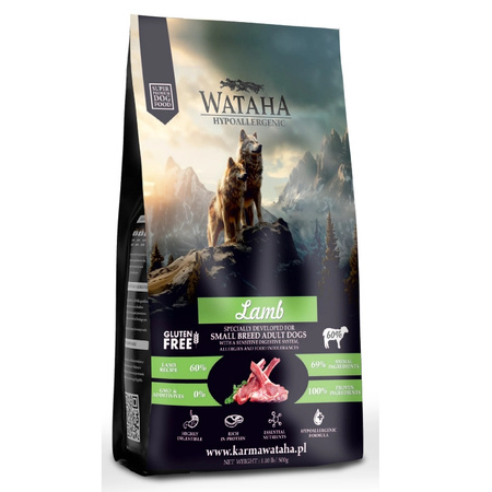 WATAHA HYPOALLERGENIC ADULT MAŁE RASY KARMA PSA JAGNIĘCINA RYŻ 2kg