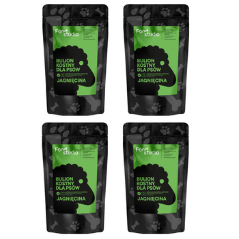 BULION KOSTNY DLA PSÓW PSA JAGNIĘCINA FOOD STUDIO CHEFS 4x230ml