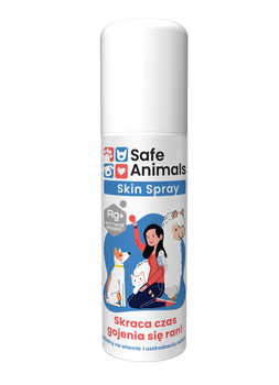 SAFE ANIMALS SKIN SPRAY NA RANY USZKODZENIA OTARCIA AKTYWNE SREBRO 50ml
