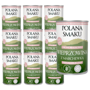 POLANA SMAKU MOKRA KARMA DLA DOROSŁYCH PSÓW WIEPRZOWINA Z MARCHEWKĄ 10x400g