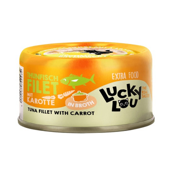 LUCKY LOU EXTRAFOOD KARMA DLA KOTA PRZYSMAK TUŃCZYK MARCHEWKA W BULIONIE 70g