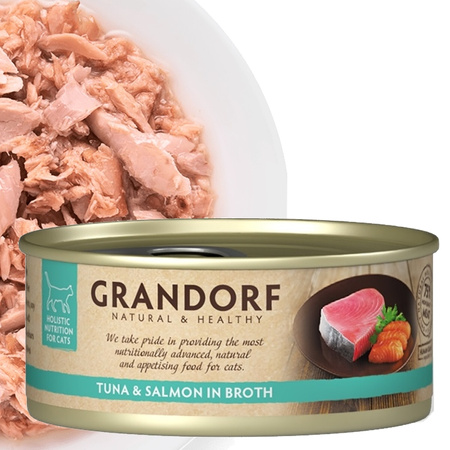 GRANDORF FILET Z TUŃCZYKA Z ŁOSOSIEM KARMA KOTA ALERGIE POKARMOWE 6x70g