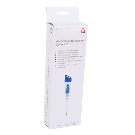 TERMOMETR WETERYNARYJNY ELEKTRONICZNY WODOODPORNY KRUUSE DLA ZWIERZĄT 18cm